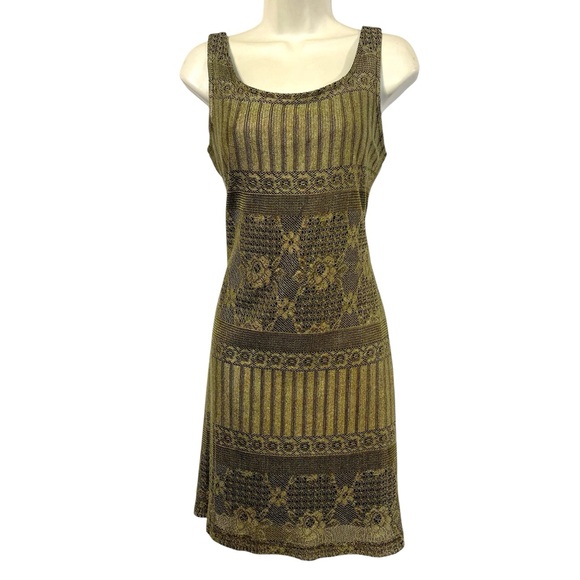 Alyn Paige Dresses & Skirts - Vintage Y2K Crochet Gold and Black Dress